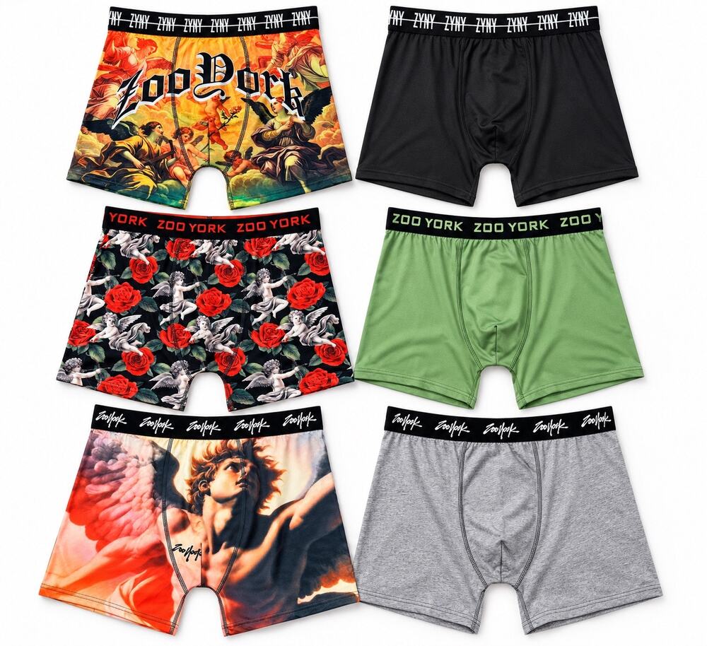 Zoo York Super Soft Brushed Performance Boxer Briefs 6 Pack NWT — Size Medium